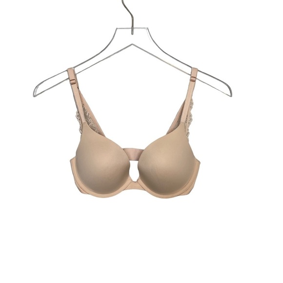 Savage x Fenty Nude Bra Lace Straps Formed Cups Size 32D - Picture 6 of 10